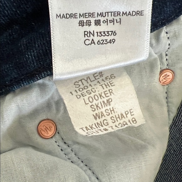 MOTHER The Looker Skimp in Taking Shape Dark Blue. Size 27 - Picture 10 of 10